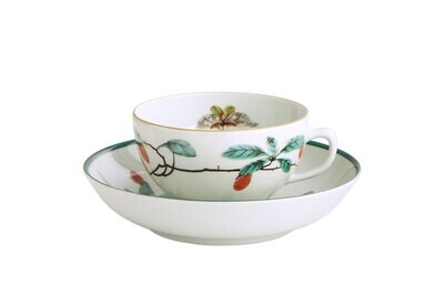 Mottahedeh Famille Verte Tea Cup and Saucer Y1678, MPN: Y1678,
