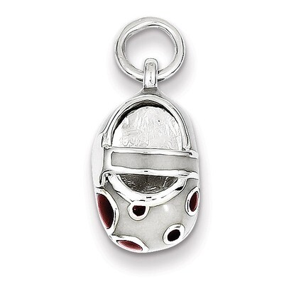 Sterling Silver Enameled Shoe Charm QC3979