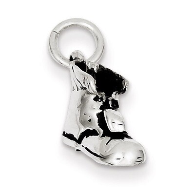 Sterling Silver Antiqued Shoe Charm QC7608