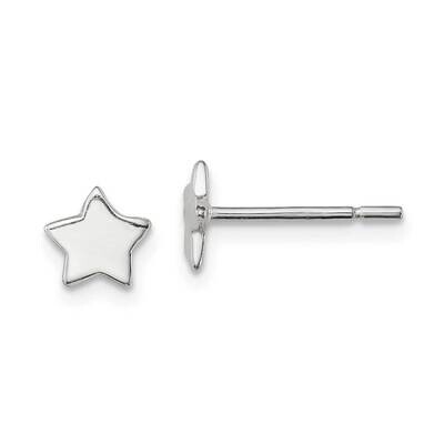 Polished Star Post Earrings Sterling Silver QE11853, MPN: QE11853, 191101231896