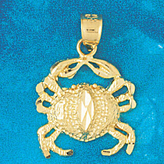 Dazzlers Jewelry Crab Pendant Necklace Charm Bracelet in Yellow, White or Rose Gold 745, MPN: DZ-74…