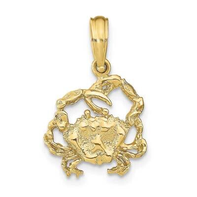2-D Textured Crab Charm 10k Gold 10K7668, MPN: 10K7668,