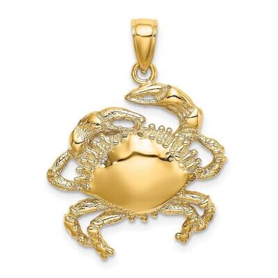 Crab Charm 14k Gold 2-D K7628, MPN: K7628, 637218011698