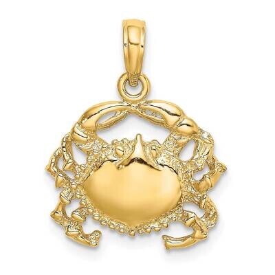 Crab Charm 14k Gold 2-D K7835, MPN: K7835, 637218040957