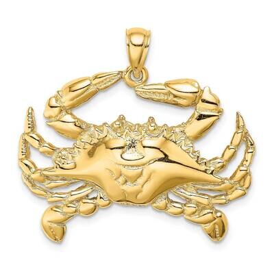 Blue Crab Charm 14k Gold 2-D K8056, MPN: K8056, 637218060115