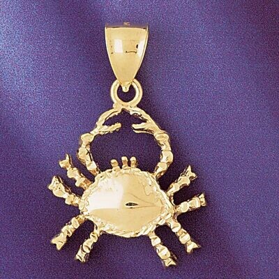 Dazzlers Jewelry Cancer Crab Zodiac Pendant Necklace Charm Bracelet in Yellow, White or Rose Gold 9…