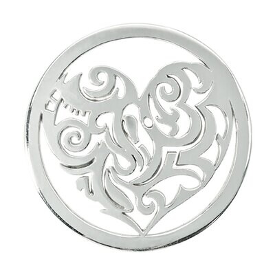 Nikki Lissoni Tribal Heart Silver Plated 33mm Coin C1148SM, MPN: C1148SM, 8718627463024