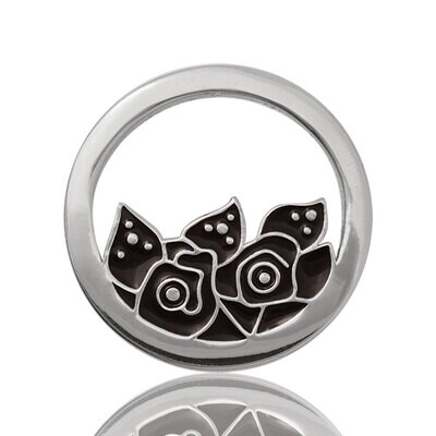 Nikki Lissoni Midnight Roses Silver Plated 23mm Coin C1053SS, MPN: C1053SS, 8718627461617