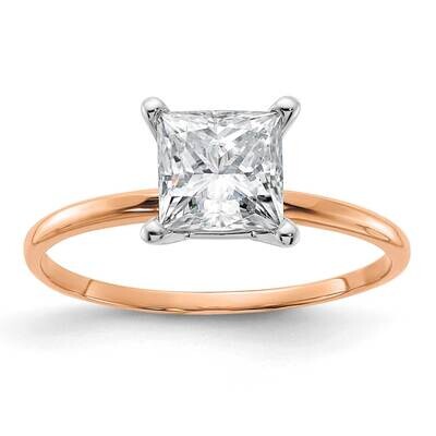 1/3ct. 6.0mm G H I True Light Princess Moissanite Solitaire Ring 14k Rose Gold RGSH13P-13MT, MPN: R…