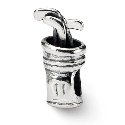 Golf Bag Bead - Sterling Silver QRS348, MPN: QRS348, 883957722528