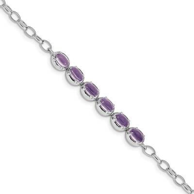 Amethyst Bracelet Sterling Silver Rhodium-plated QG5065-8, MPN: QG5065-8, 883957226576
