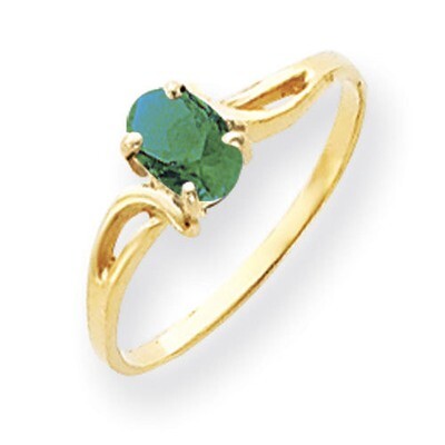 Emerald Ring 14k Gold 6x4mm Oval Y4648E, MPN: Y4648E, 883957561059