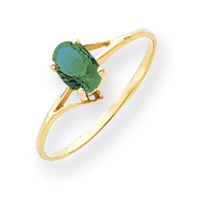 Emerald Ring 14k Gold 6x4mm Oval Y4659E, MPN: Y4659E, 883957561028
