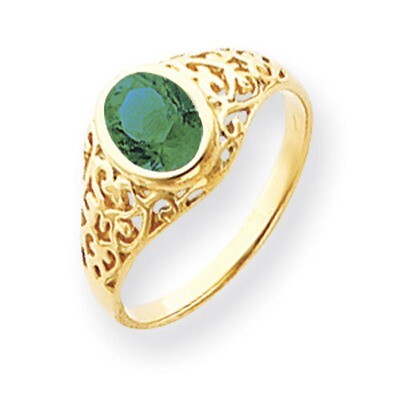 Emerald Ring 14k Gold 7x5mm Oval Y4673E, MPN: Y4673E, 883957584218