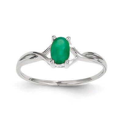 Emerald Birthstone Ring 14k white Gold XBR424, MPN: XBR424, 191101226007