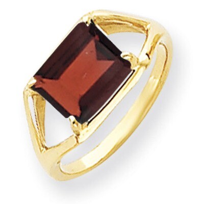 9x7mm Emerald Cut Garnet Ring 14k Gold Y4538GA, MPN: Y4538GA, 883957440088