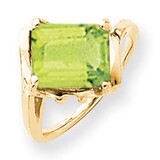 10x8mm Emerald Cut Peridot Ring 14k Gold Y4537PE, MPN: Y4537PE, 883957437194