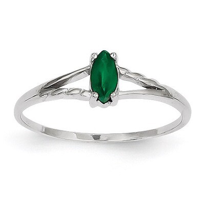 Emerald Birthstone Ring 14k White Gold XBR194, MPN: XBR194, 883957413433