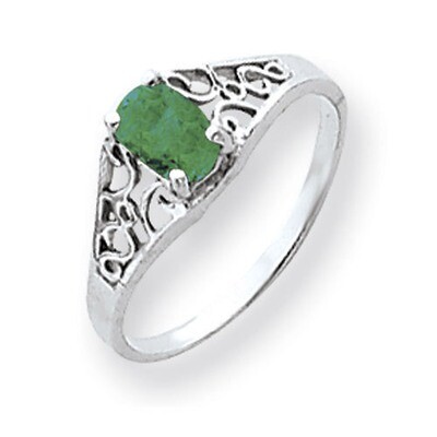 Emerald Ring 14k white Gold 6x4mm Oval Y4676E, MPN: Y4676E, 883957590042