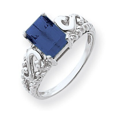 Sapphire Ring 14k white Gold 8x6mm Emerald Cut Y4678S, MPN: Y4678S, 883957592220
