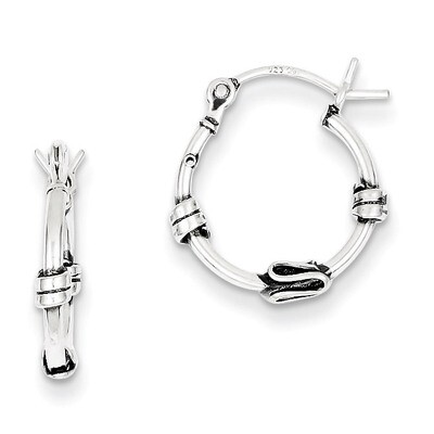 Hoop Earrings Sterling Silver Fancy QE4285, MPN: QE4285, 883957929415