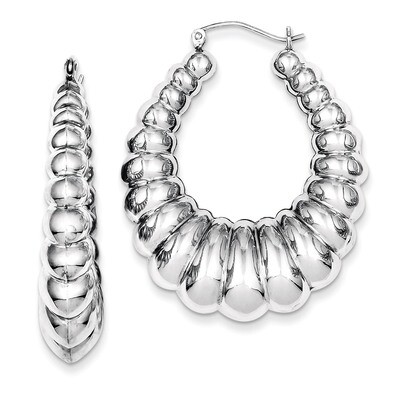 Fancy Hoop Earrings Sterling Silver Rhodium-plated QE4686, MPN: QE4686, 883957932910