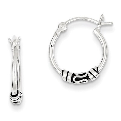 Round Antiqued Fancy Earrings Sterling Silver QE4286, MPN: QE4286, 883957929422