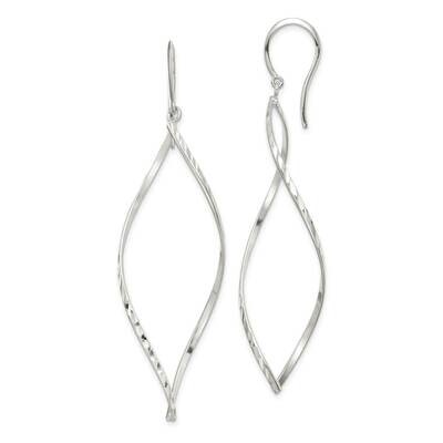 Fancy Diamond-cut Dangle Earrings Sterling Silver QE14808, MPN: QE14808, 886774089799