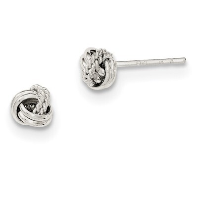 Fancy Post Earrings Sterling Silver Polished and Textured QE11786, MPN: QE11786, 191101229022