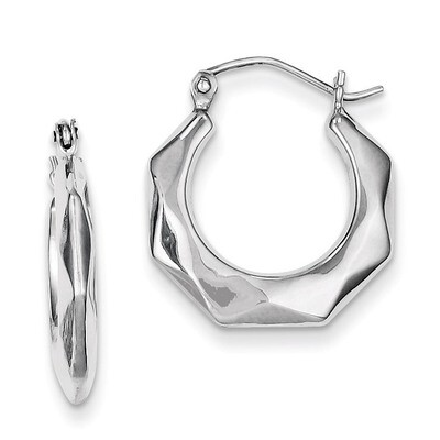 Hollow Fancy Hoop Earrings Sterling Silver Rhodium-plated QE8389, MPN: QE8389, 883957501710