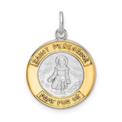Gold Tone St Peregrine Medal Sterling Silver Rhodium-plated QC9424, MPN: QC9424, 883957990118