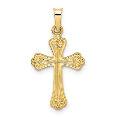 Solid Fancy Design Cross Pendant 14k Gold Polished XR1942, MPN: XR1942,