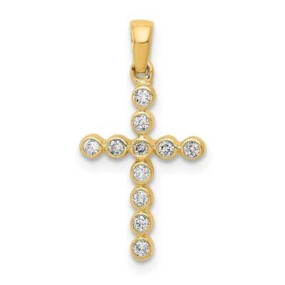 1/10Ct. Diamond Cross Pendant 14k Polished Gold PM4966-010-YA, MPN: PM4966-010-YA, 883957706566
