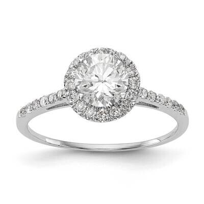 Round Halo Engagement Lab Grown Diamond Si1/Si2, G H I, Ring 14k White Gold RM2042E-050-5CWLG, MPN:…