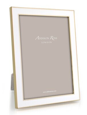 Addison Ross White Enamel Picture Frame 5 x 7 Inch e-Gold Plating FR0956, MPN: FR0956, UPC/EAN: 502…