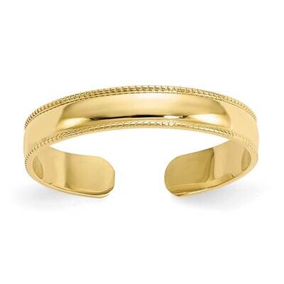 Mill Grain Adjustable Toe Ring 10k Gold 10D3075, MPN: 10D3075, 191101728587