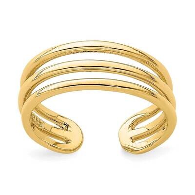 3 Row Toe Ring 14k Gold Polished  D4693, MPN: D4693, 883957937359