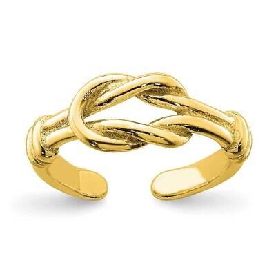 Love Knot Toe Ring Sterling Silver Gold-Tone QR831GP, MPN: QR831GP,
