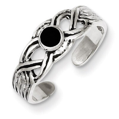 Diamond Toe Ring Antiqued Sterling Silver QR845, MPN: QR845, 883957253992