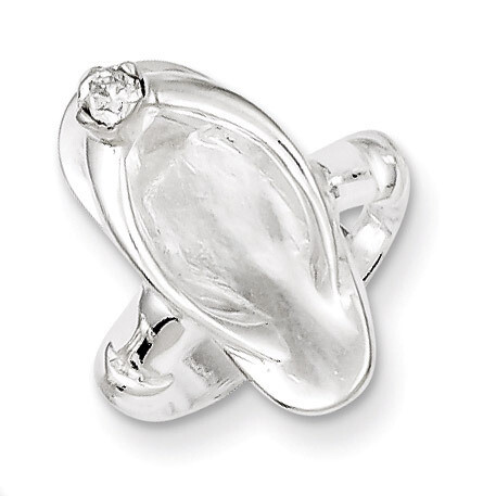 Sandal Diamond Toe Ring Sterling Silver QR843