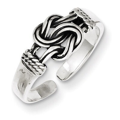 Love Knot Toe Ring Antiqued Sterling Silver QR818, MPN: QR818, 883957253770