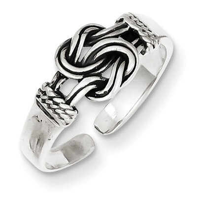 Love Knot Toe Ring Antiqued Sterling Silver QR818