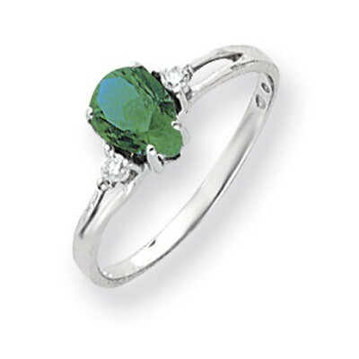 Emerald Diamond Ring 7x5mm Pear 14k white Gold Y4626E/A, MPN: Y4626E/A, 883957471389