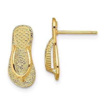 Large Flip-Flop Post Earring (Textured Straps) 14k Gold TE728, MPN: TE728, 637218075997