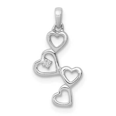 .01Ct. Diamond Four Hearts Pendant 14k White Gold PM4930-001-WA, MPN: PM4930-001-WA, 883957512808