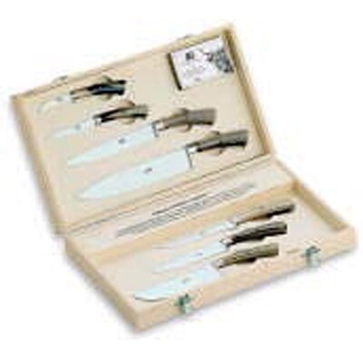 Berti Small Set For Kitchen 7 Knives Ox Horn Handle 321