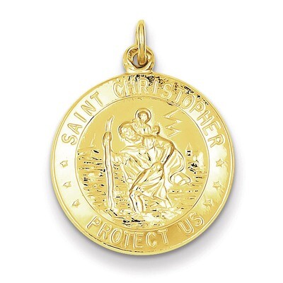 Saint Christopher Medal 24k Gold-plated Sterling Silver QC5636, MPN: QC5636, 886774583129