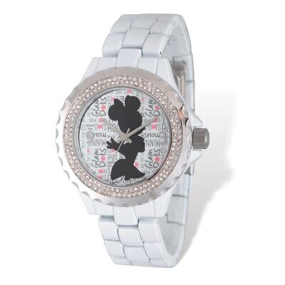 Disney Minnie Mouse White Band Watch Adult Size XWA5392, MPN: XWA5392, 843231094161