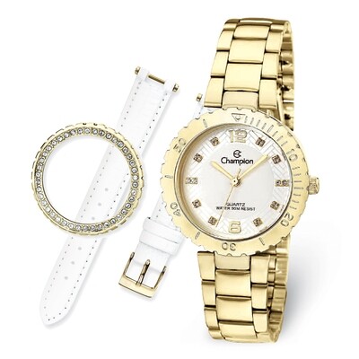 Champion Glamour Ladies Gold-tone Changeable Bezel/Strap Watch  XWA5596, MPN: XWA5596, 191101880278