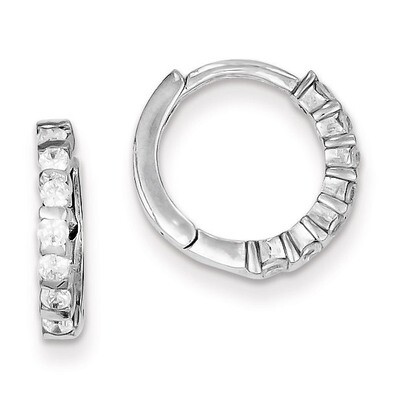 Hinged Earrings Sterling Silver Diamond QE9265, MPN: QE9265, 883957501789
